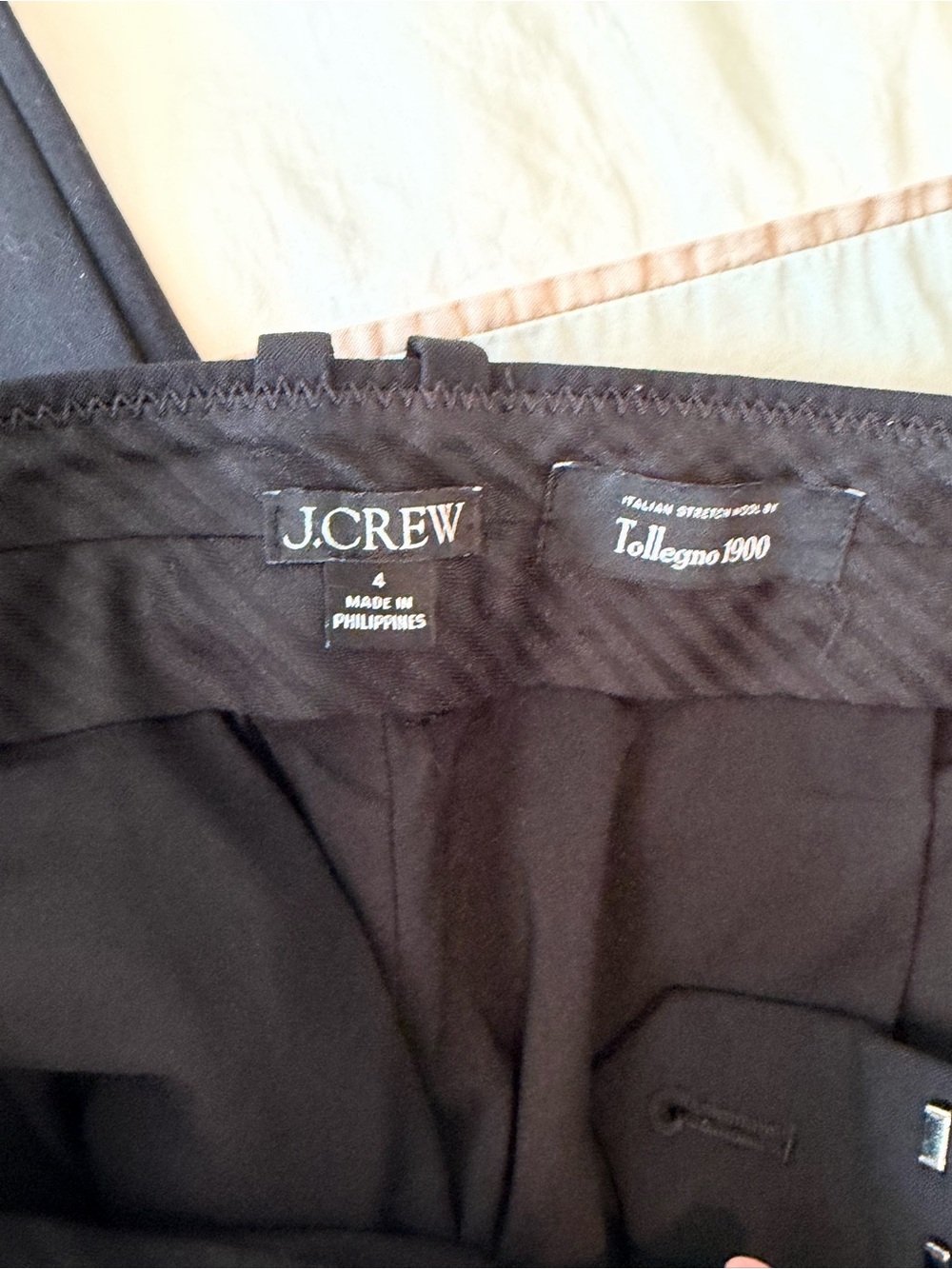 Classic J. Crew Tollegno1900 Straight Leg Black Work Pants - Picture 5 of 5